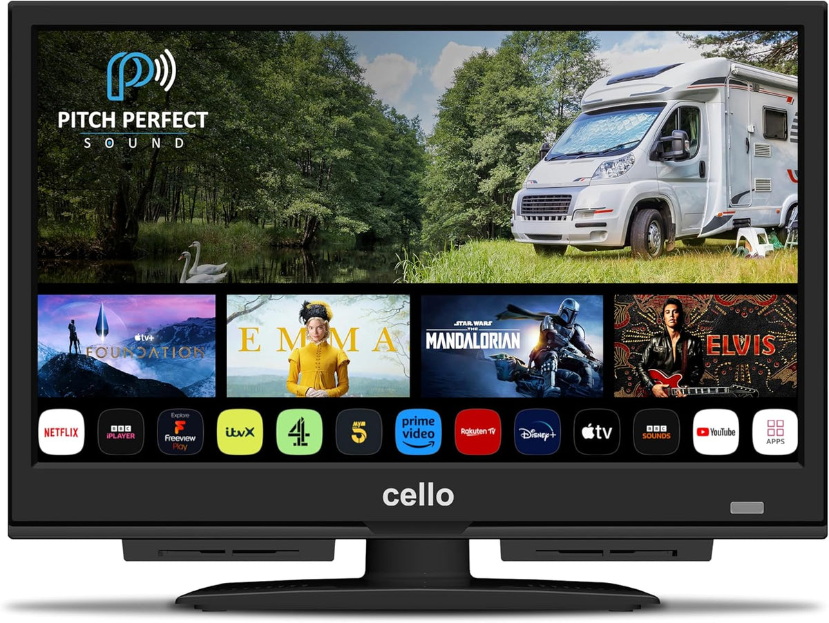 12 Volt 16 Inch Smart TV Made in UK (2024) | Ultrafast Webos, Freeview Play, Freesat, Bluetooth, Pitch Perfect Speakers, Prime Video, Apple TV & BBC | Small TV for Campervans, HGVS & Boats